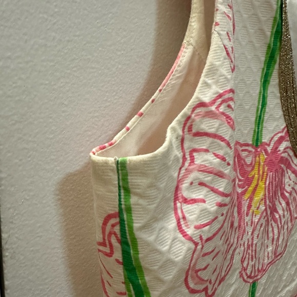 Lilly Pulitzer Janice shift Dress Clover cup Gold soutache Hawaiian size 10 - Picture 8 of 9